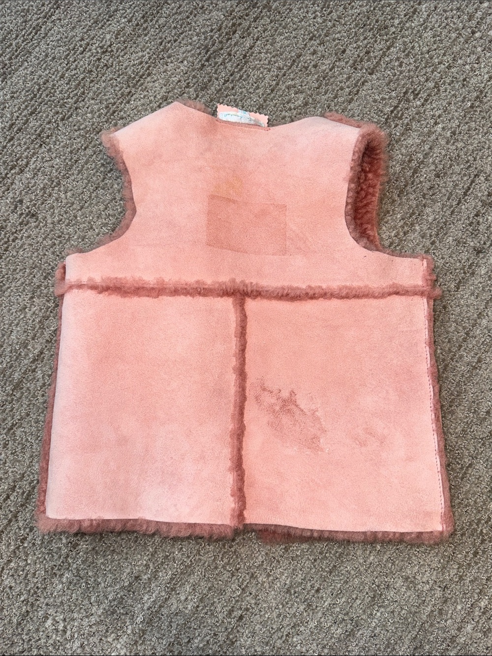 Marie Chantal Plush Shearling Sheep Skin UK Vest in Dusty Rose Size 6 - Picture 7 of 11